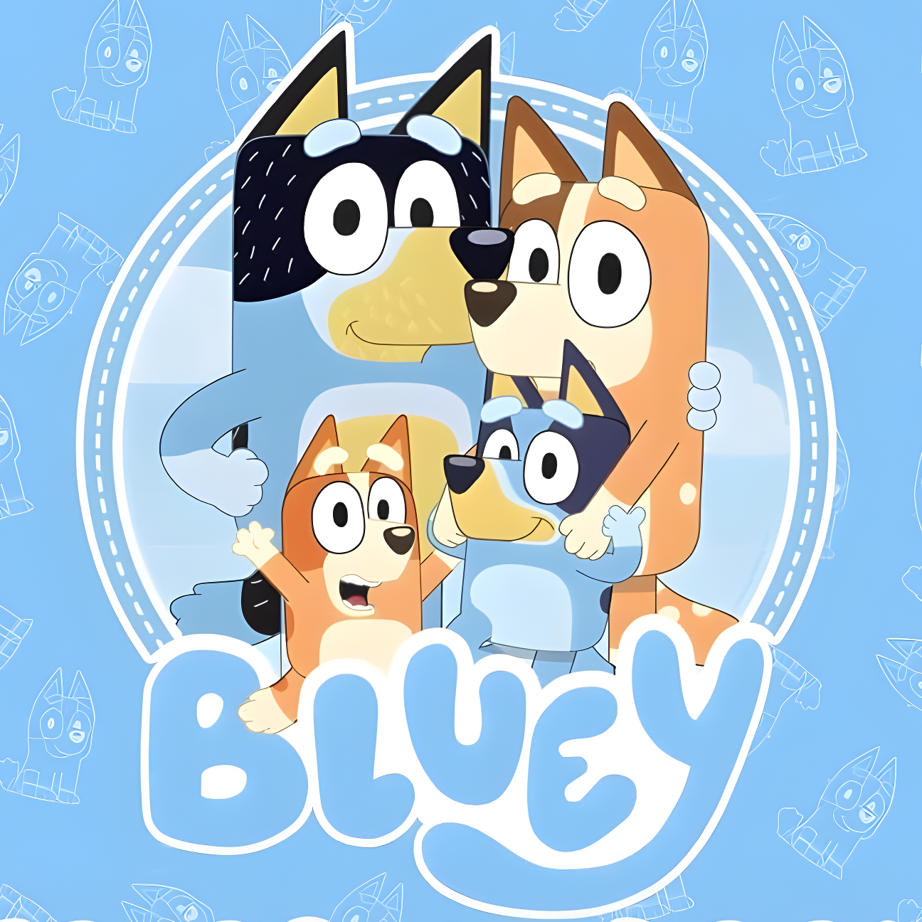 Bluey coloring page logo